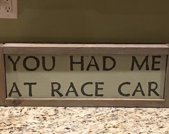 Farmhouse Racing Sign race car sign