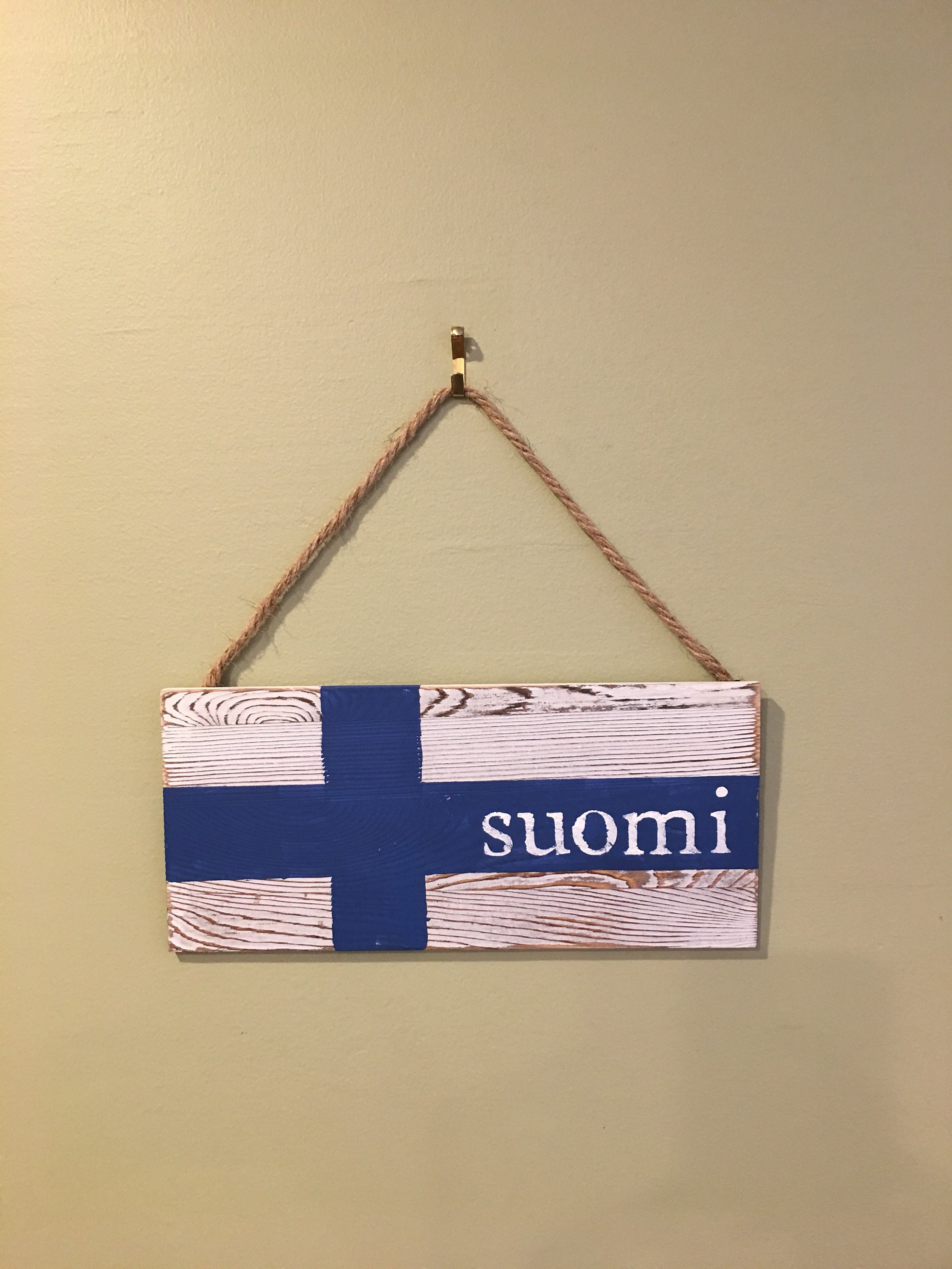 Farmhouse Finnish Flag Suomi Sign