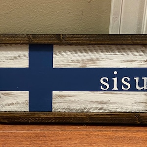 Farmhouse Finnish Flag Sisu Sign