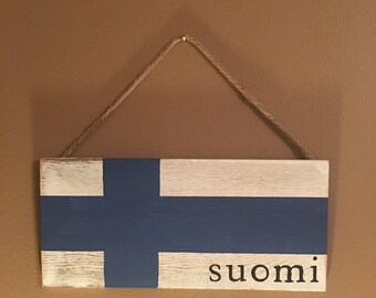Farmhouse Finnish Flag Suomi Sign