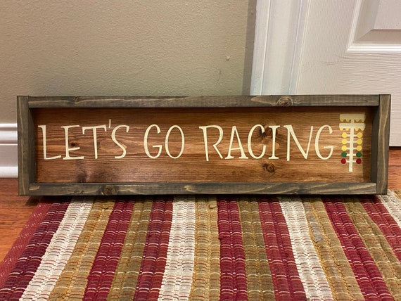 Farmhouse Racing Sign Let's Go Racing | Etsy