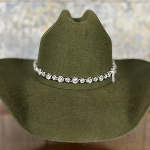 Rhinestone Hat Band Silver or Gold Adjustable Crystal Hat Jewelry immagine 1