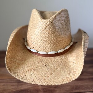 Handmade Mother of Pearl Turquoise Hatband: Adjustable Deerskin Leather