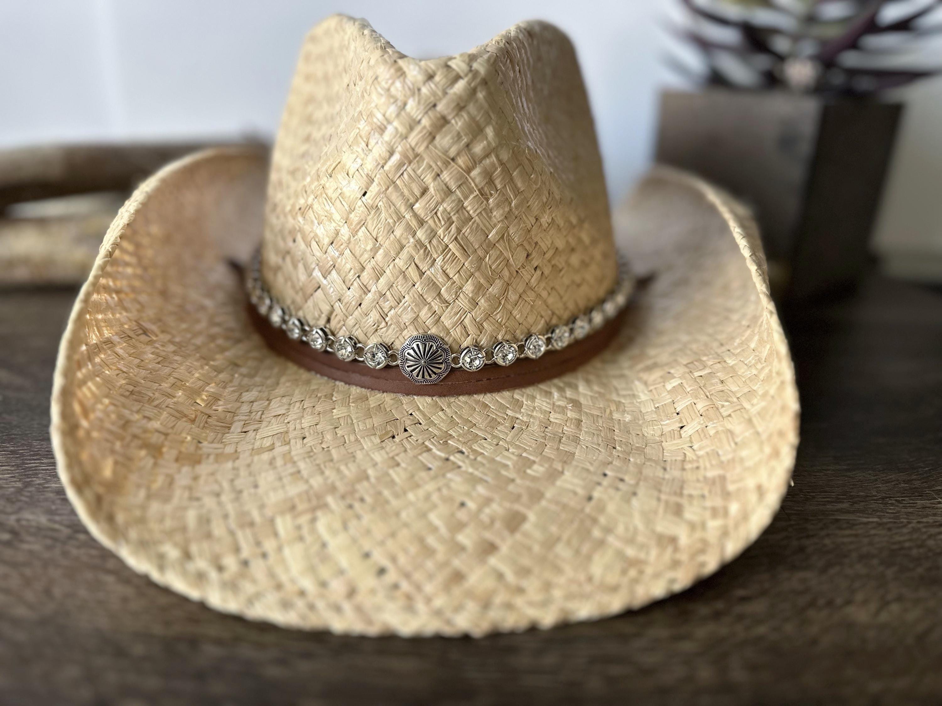 Concho Rhinestone Crystal Hatband - Cowboy Bridal Veil  display picture 2