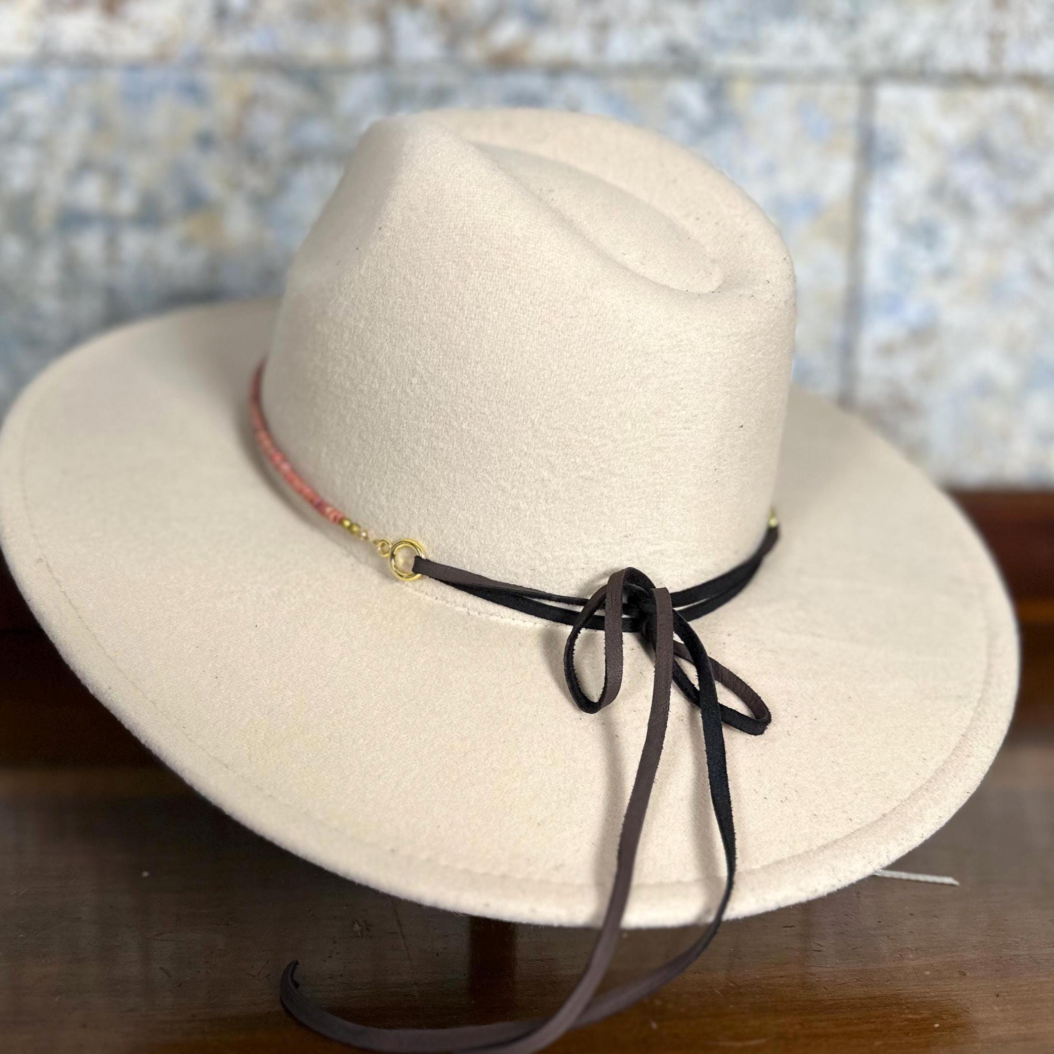 White Opal Adventurine Heishi Hat Band Stella Wilder Hats Hat Bands and Bracelets - Shop main image 2