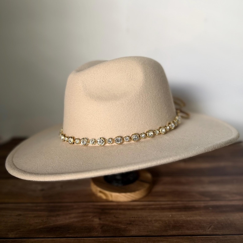 Rhinestone Hat Band Silver or Gold Adjustable Crystal Hat Jewelry immagine 14