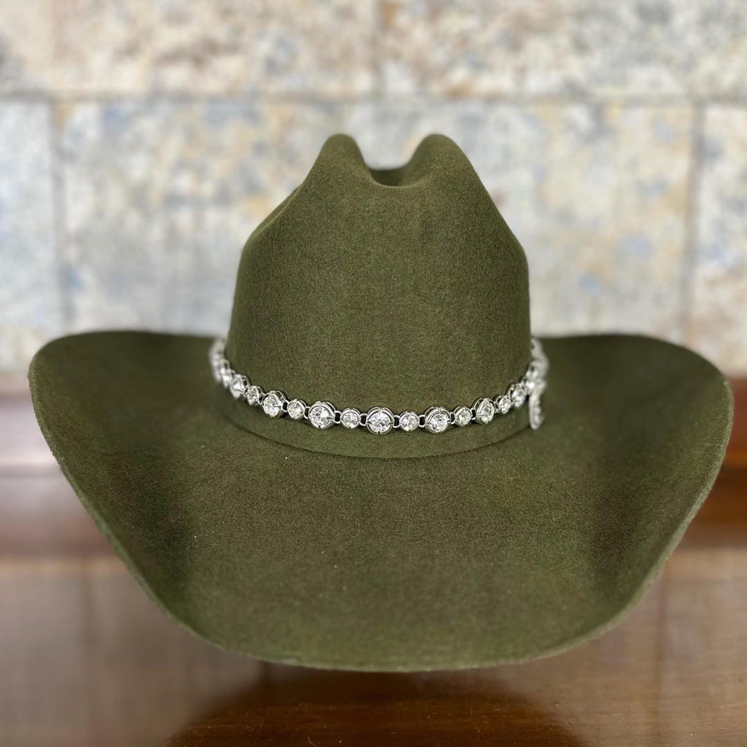 Rhinestone Hat Band Silver or Gold Adjustable Crystal Hat Jewelry - Etsy
