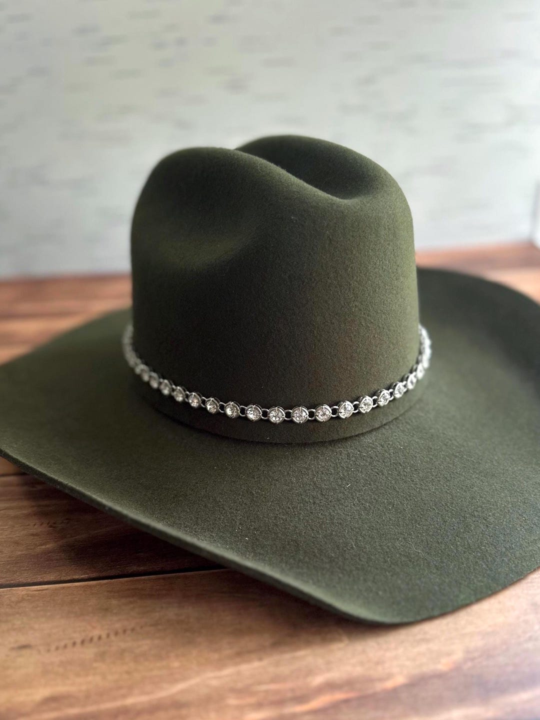 Rhinestone Hatband: Artisan Crystal Chain - Silver or Gold, Adjustable ...