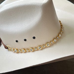 Rhinestone Hat Band Silver or Gold Adjustable Crystal Hat Jewelry immagine 3