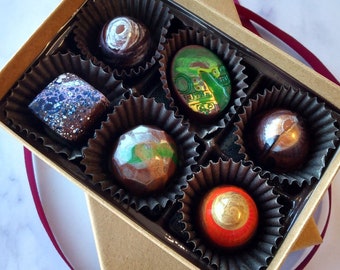 Contemporary Truffle Collection- Hand Painted Bon Bons, Award Winning, Mother's Day Chocolate Gift, Hostess Gift, Christmas Candy