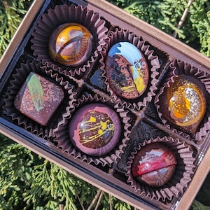 Spring Truffle Collection- Hand painted Truffles, Mother's Day Chocolate, Christmas Present, Holiday Gift, Hostess Gift, Bon Bon Box