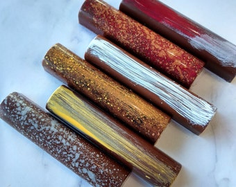 Barras de chocolate: chocolate amargo y chocolate con leche, barra de chocolate, chocolate pintado a mano, dulces del Día de la Madre, cestas de regalo, dulces de Navidad