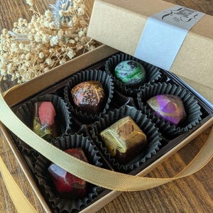 Dairy Free Dark Chocolate Truffles -- Bon Bons made without animal products, Handpainted Truffles, Dark Chocolate + Coconut, Vegetarian