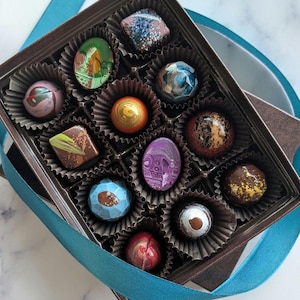 Signature Chocolate Truffle Gift Box, Hostess Gift, Hand Painted Chocolate, Birthday, Housewarming, Holidays, Christmas Gift, Thanksgiving