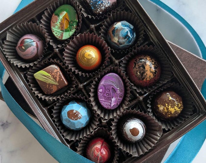 Signature Chocolate Truffle Gift Box, Hostess Gift, Hand Painted Chocolate, Birthday, Housewarming, Thanksgiving Chocolates, Christmas