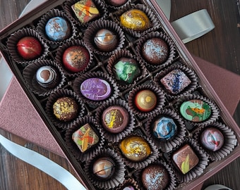 Summer Truffle Gift Set - Chocolate Bon Bons, Hostess Gift, Housewarming, Birthday, Chocolate Truffle, Nut Free, Christmas, Father's Day