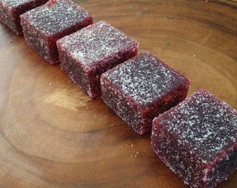 Raspberry Pate de Fruit, Pectin Jelly, Vegetarian Candy, Holiday Candy, Christmas gift, Charcuterie board, Gummy Candy, Stocking Stuffers