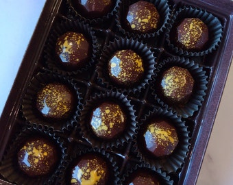 Dark Chocolate Salted Caramel Gift Box, Gooey Vanilla Caramel, Hostess Gift, Birthday Present, Father's Day, Client Gift, Christmas Gift
