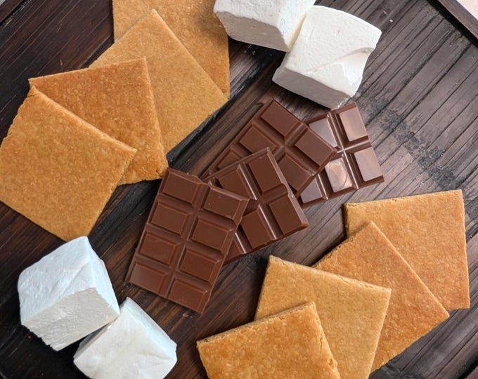 Gourmet S'mores Kit for Four: Handmade Graham Crackers, Milk Chocolate Bars & Vanilla Bean Marshmallows