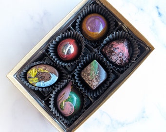 Spring Truffle Collection- Hand painted Truffles, Mother's Day Chocolate, Christmas Present, Holiday Gift, Hostess Gift, Bon Bon Box, Easter