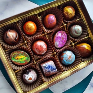 Signature Chocolate Truffle Gift Box, Hostess Gift, Holiday Truffles, Hand Painted Chocolate, Birthday, Housewarming, Thanksgiving Present