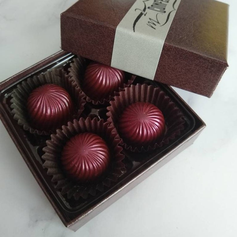 Cherry Cordials, Dark Chocolate Truffles with Candied Italian Cherries and Cognac Fondant Mother's Day, Client Gift, holiday present image 3