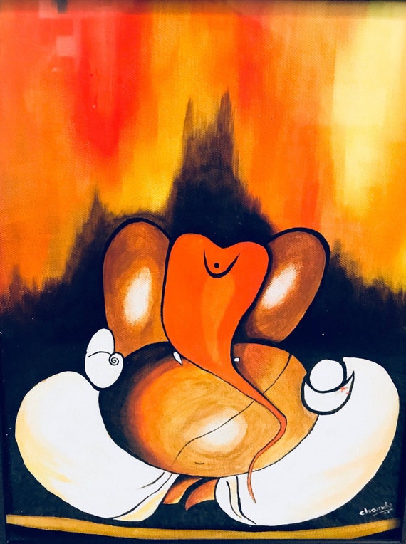 Featured image of post Canvas Ganpati Painting Images Hd