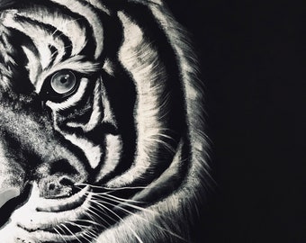 Tiger oil painting on wrapped canvas !