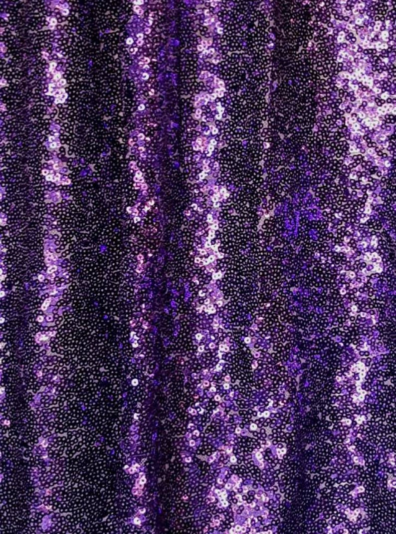 Purple Sequin Fabric Glitters Sequins Fabric Purple Full Etsy