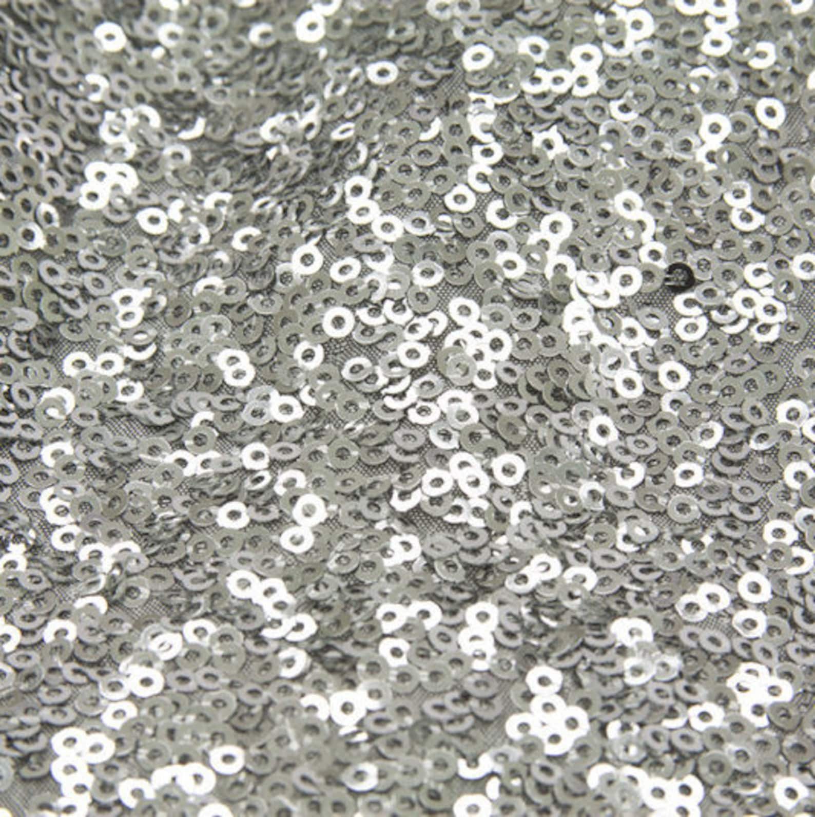 Silver Sequin Fabric Glitters Sequins Fabric Silver Full Etsy