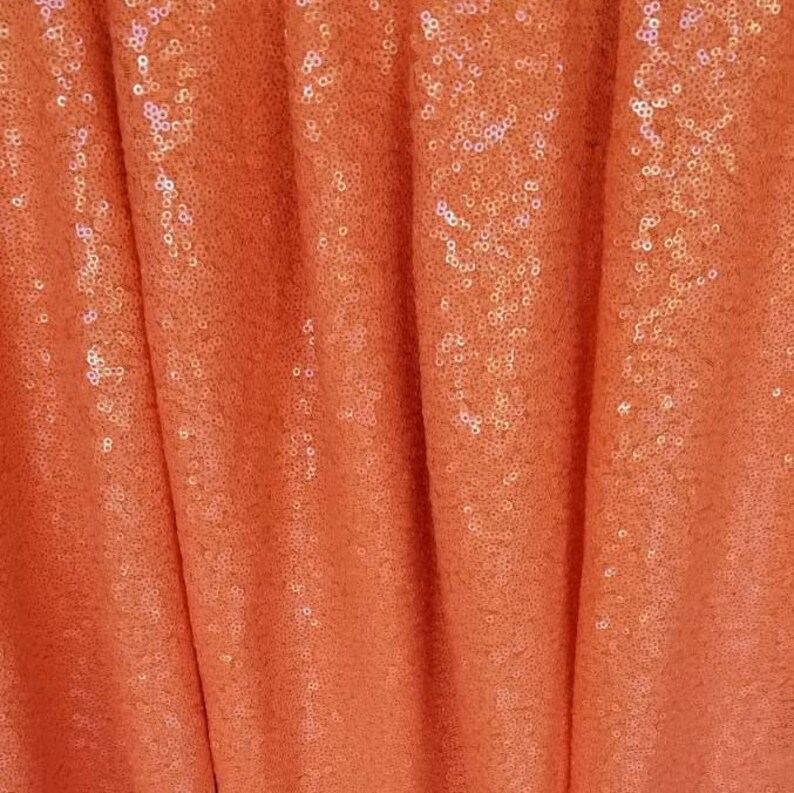 Orange Sequin Fabric Neon Orange Glitters Sequins Fabric Etsy