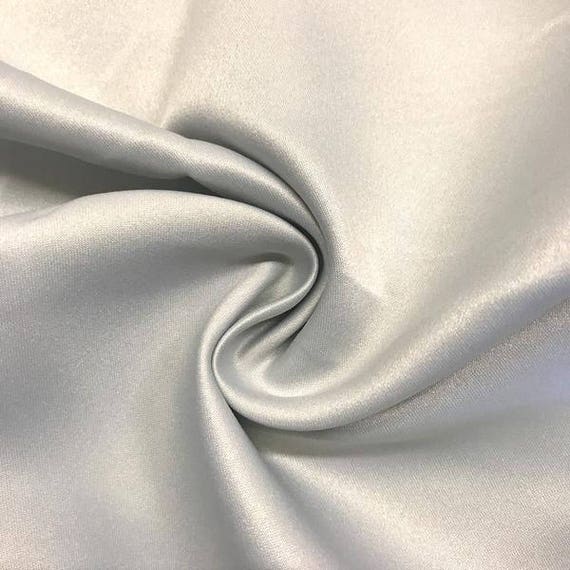 Silver Bridal Satin Fabric Silky Poly Heavy Weight Wedding | Etsy