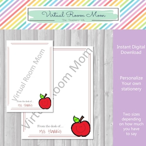 Vom Schreibtisch von ... Apple Stationery Lehrernotizen Sofortiger digitaler Download 8,5 x 11 bearbeitbar druckbar