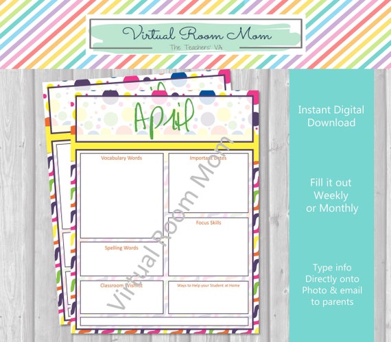 April Newsletter Template Monthly Or Weekly Newsletter Etsy