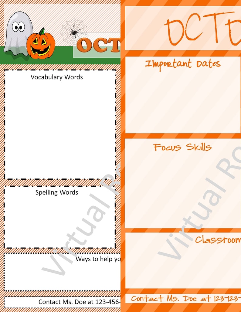 october-newsletters-monthly-or-weekly-newsletter-templates-etsy