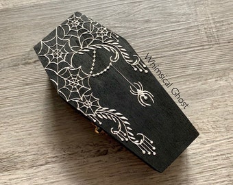 Coffin Box Ragnatele Goth Jewelry Box