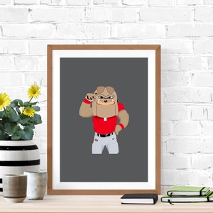 University of Georgia // Hairy Dawg // Grey // Digital Print // INSTANT DOWNLOAD
