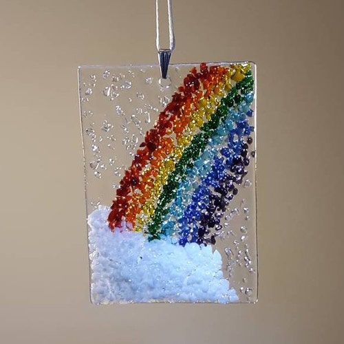 Fused Glass Rainbow Suncatcher Etsy