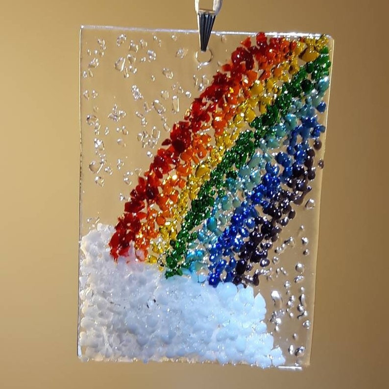 Fused Glass Rainbow Suncatcher Etsy