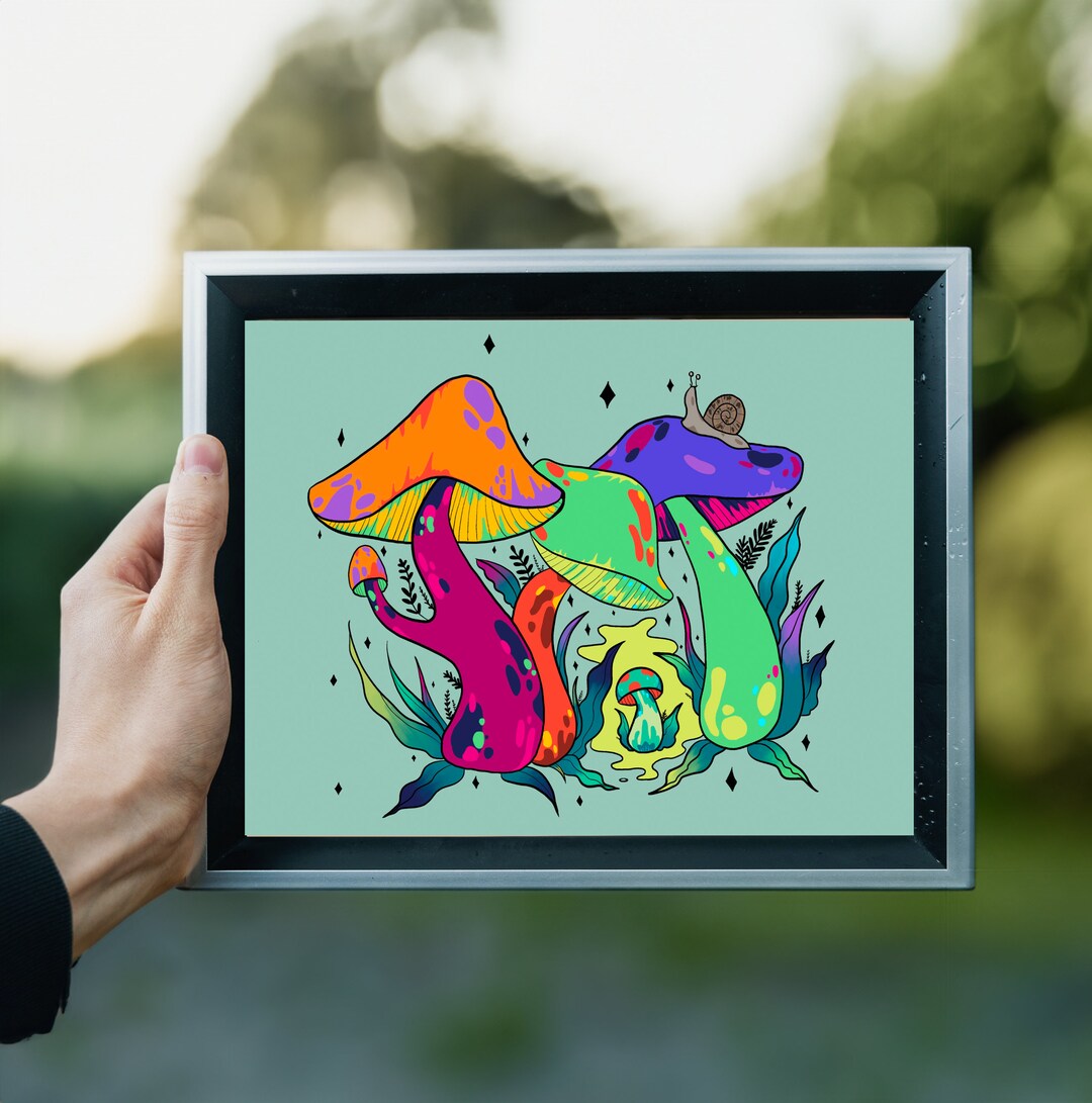 Trippy Lava Lamp Mushroom Wall Art Print - Etsy