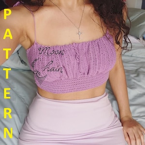 PATTERN PDF Gathered crochet crop top | Crochet milkmaid top | Crochet gathered top | Made to measure | tie up top | Size inclusive