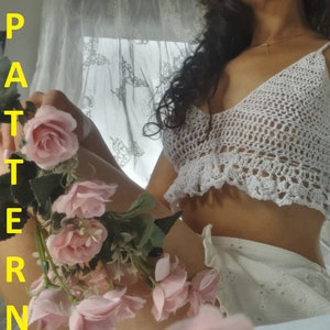 PATTERN PDF   Air crochet top | lace crochet | Crochet bralette | Made to measure | Romantic crochet | lounge wear | Size inclusive