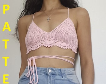 PATTERN Roots crochet crop top | Crochet spring top | Made to measure | Crochet summer top | bralette | Backless | Size inclusive