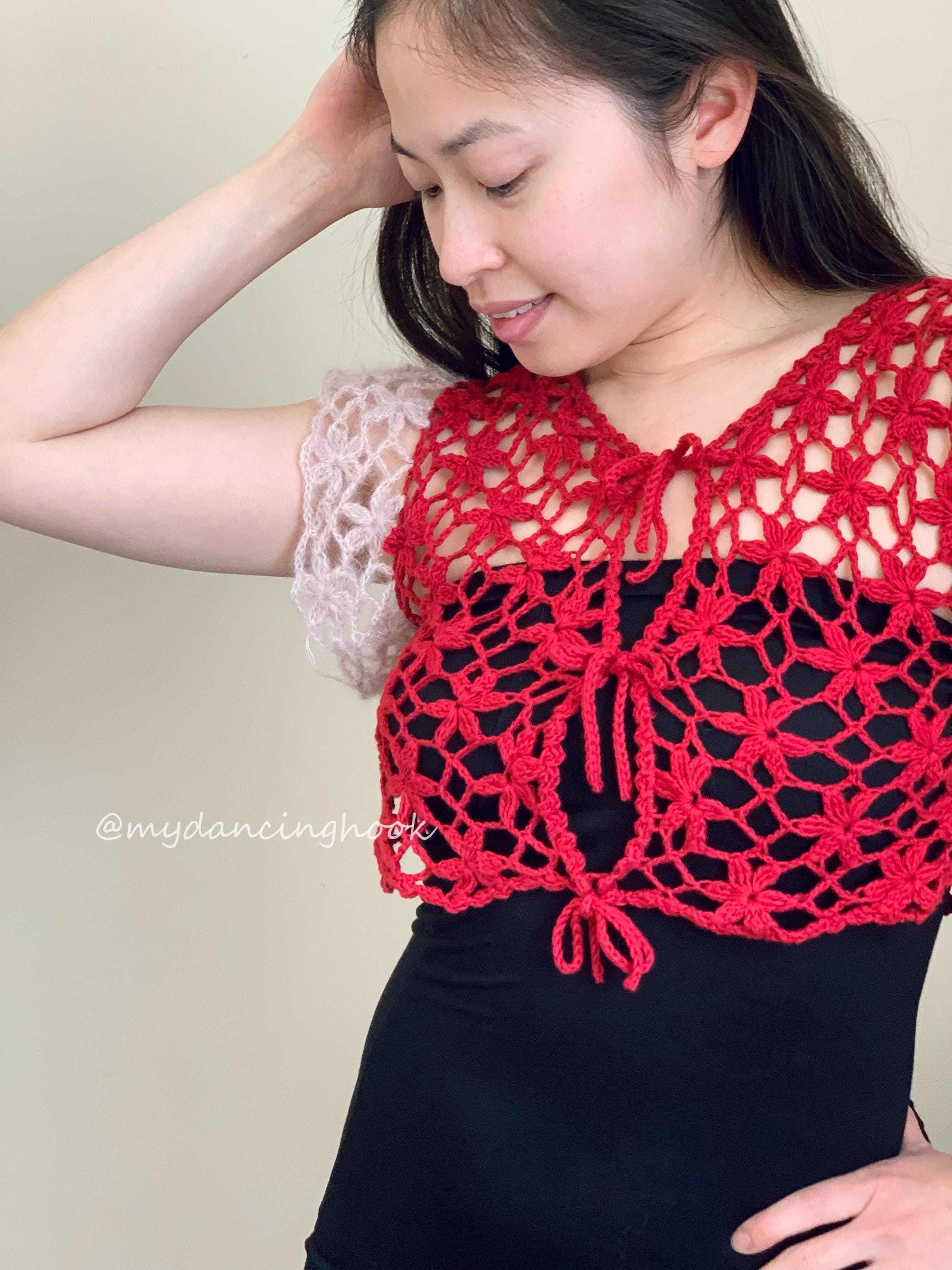 PATTERN PDF Sweet Vai Crochet Flower Cardigan | Crop Cardigan