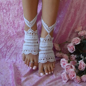 PATTERN Nature Walker crochet crochet barefoot sandals footwear crochet festival yoga socks boho anklet image 2