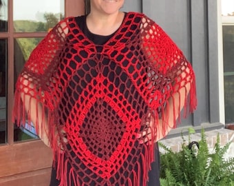 Shone’s Lacy Square Poncho/Wrap