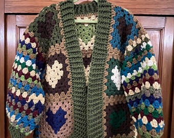 Vintage hearts crochet cardigan