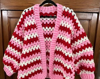 Be My Valentine crochet cardigan