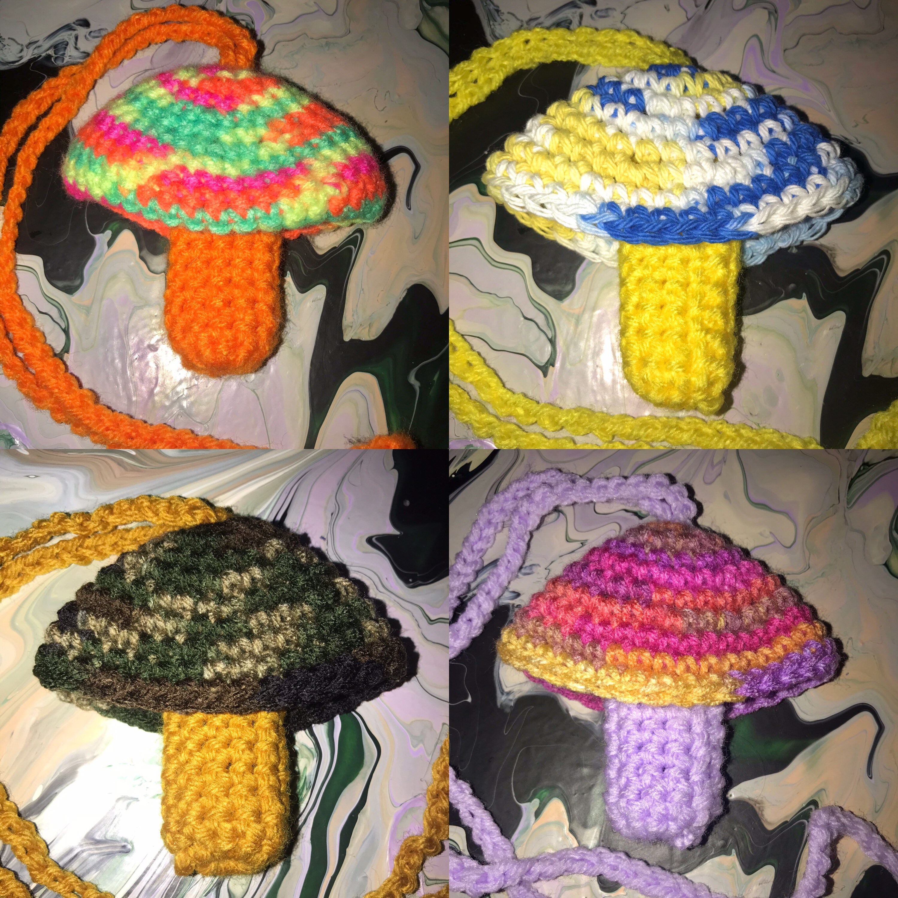 Crochet Mushroom Holder Necklace Etsy