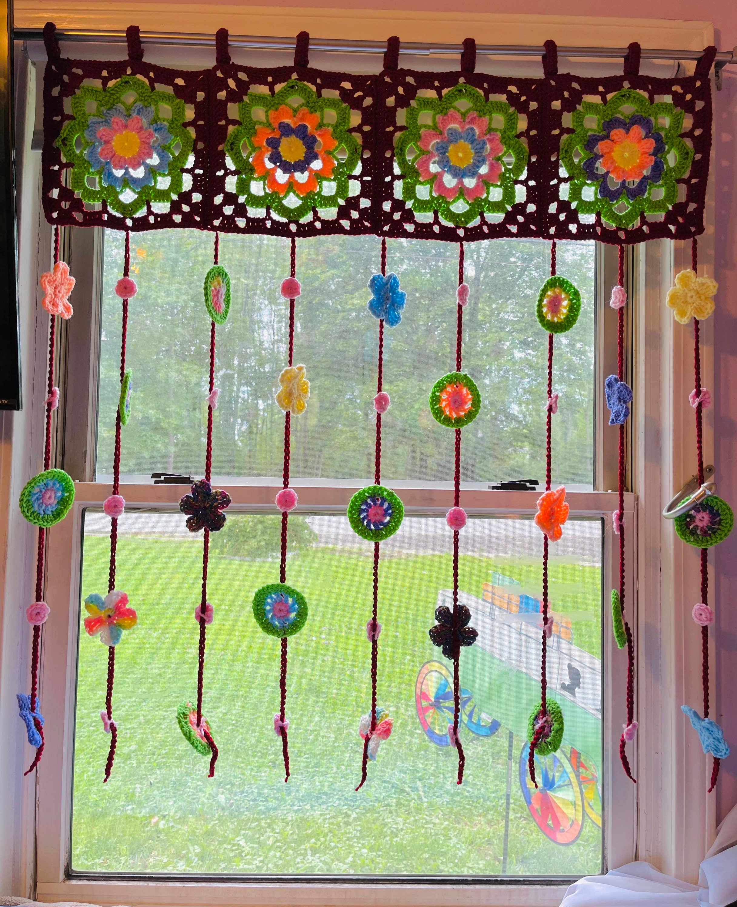 Crocheted Curtain Etsy